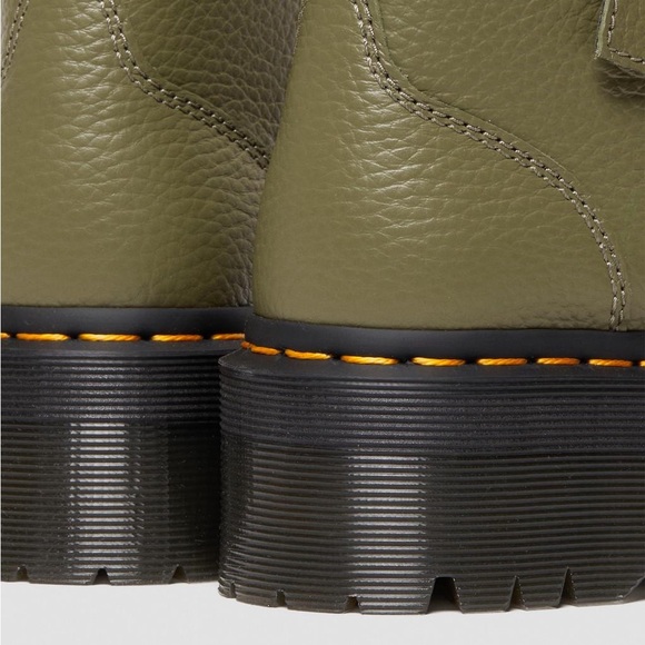 Dr. Martens Devon Flower Boots Leather Ankle Booties Platform Buckles - Picture 8 of 12